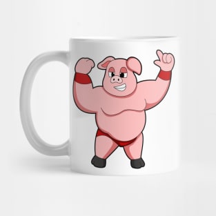 Pig as Bodybuilder with big Belly Mug